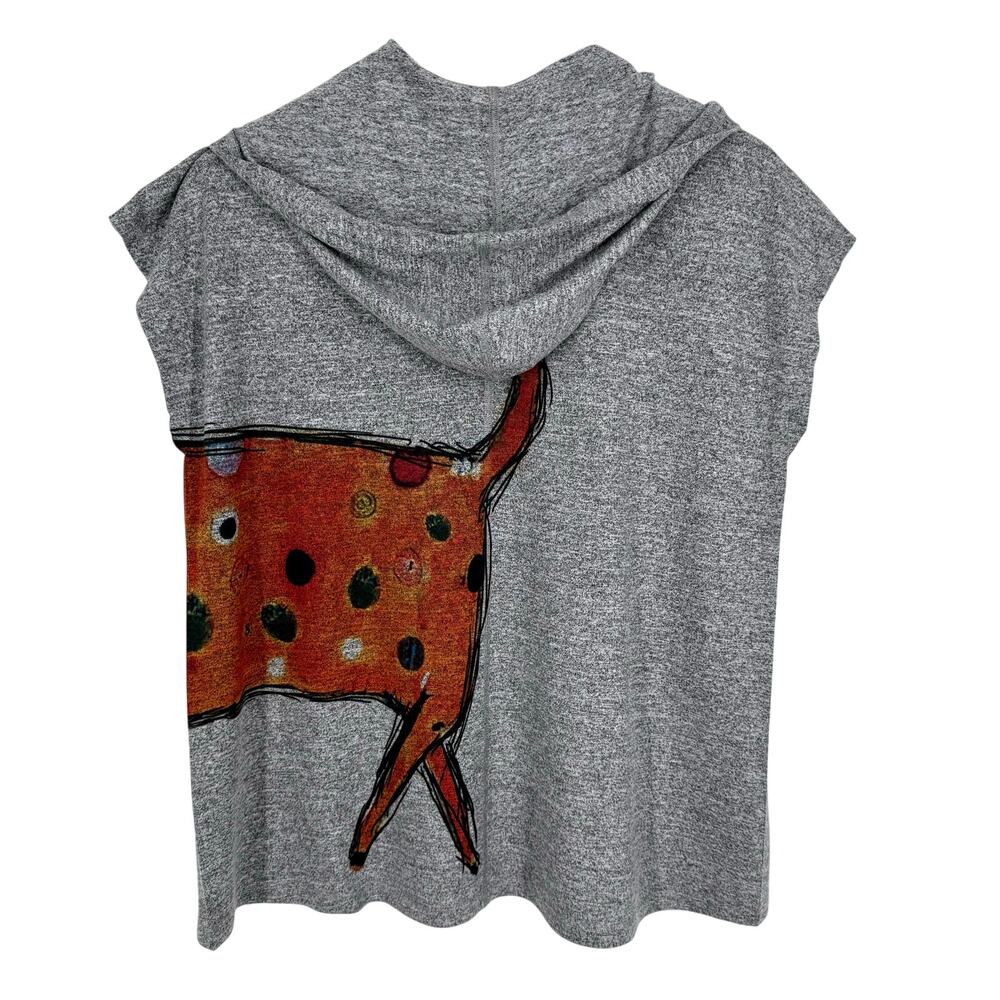 NEW NWOT Inoah Womens Sz XS Wearable Art Dogs Hoodie Tank Blouse Shirt Top - Picture 6 of 6